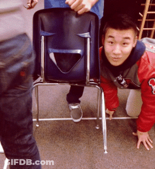 Chair Looks Like Japanese Face GIF
