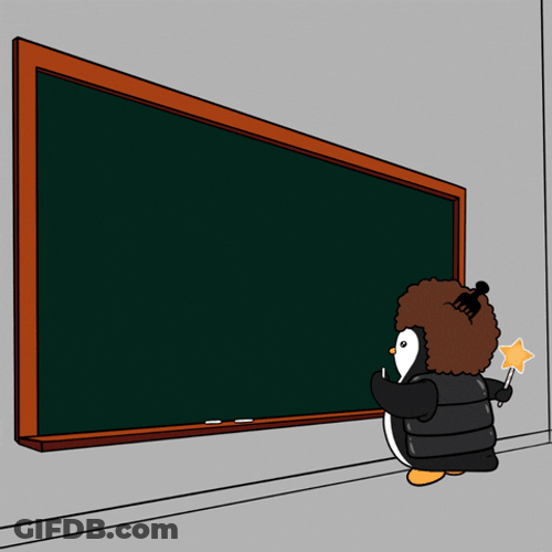 Chalk Board Penguin GIF