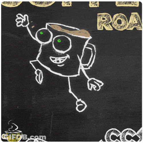 Chalk Drawing Coffee Glass GIF