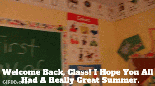 Chalkboard Saying Welcome Back Class GIF