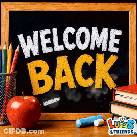 Chalkboard Saying Welcome Back GIF