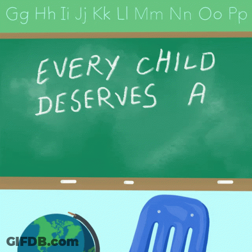 Chalkboard With Well Paid Teacher Message GIF