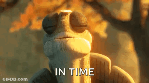 Chameleon Close Up With In Time Text GIF