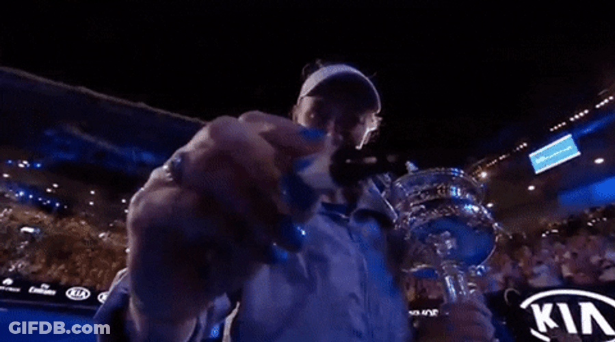 Champ Is Here Caroline Wozniacki Giving Autograph GIF
