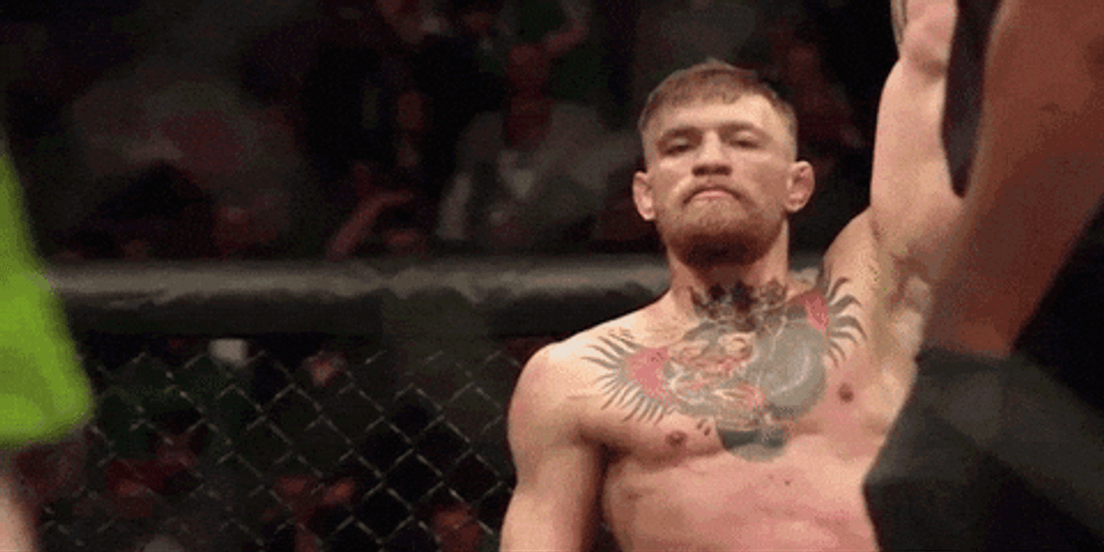Champ Is Here Conor McGregor Raising His Arm GIF