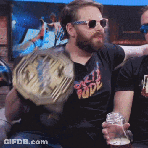 Champ Is Here Greg Miller Raising Belt GIF