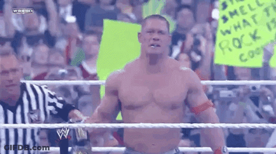 Champ Is Here John Cena Raising Belt GIF