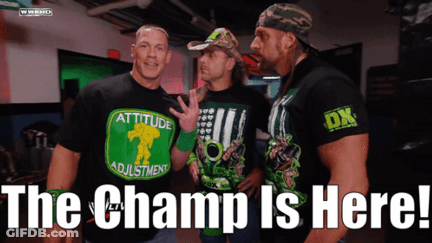 Champ Is Here John Cena With Other Guys GIF