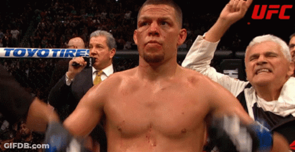 Champion Nate Diaz Raise Hands GIF