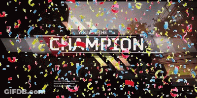 Champion Word Surrounded By Confetti GIF