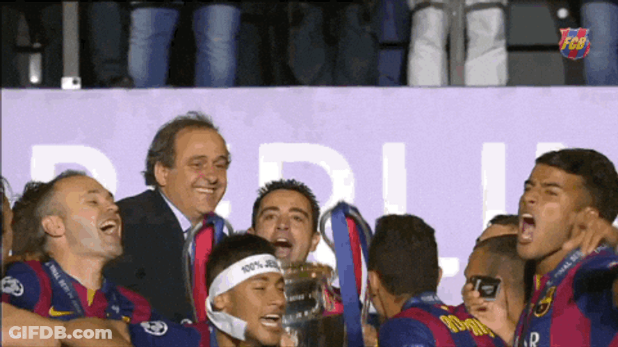 Champions FC Barcelona Team Celebration GIF