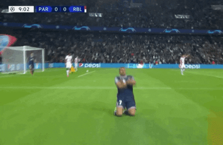 Championship Celebration Kylian Mpabbe Iconic Knee Slide GIF