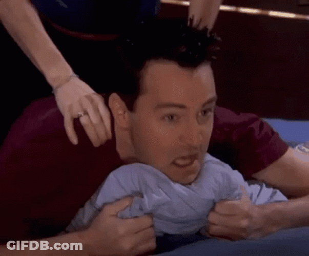Chandler Bing Back Pain Massage GIF