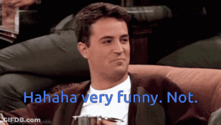 Chandler Funny No Reaction GIF
