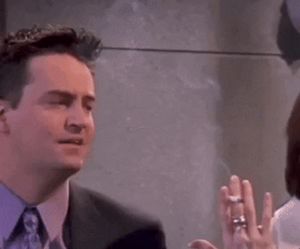 Chandler Sneaking Smoking GIF