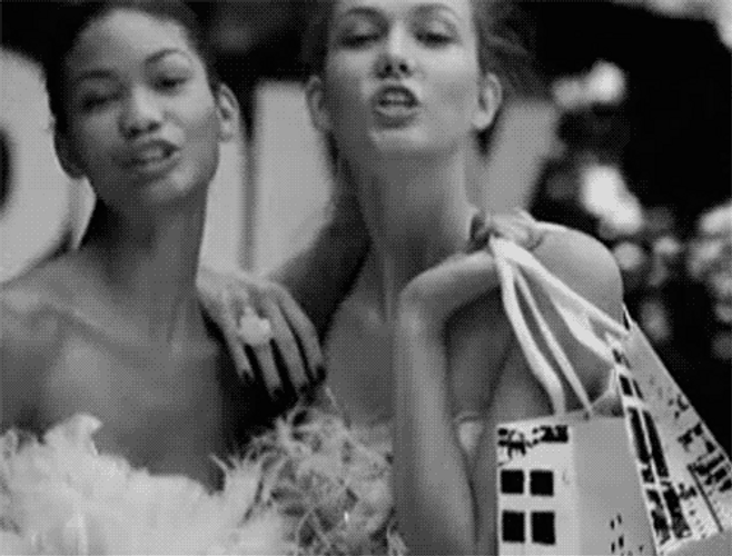 Chanel Iman And Karlie Kloss Smile GIF