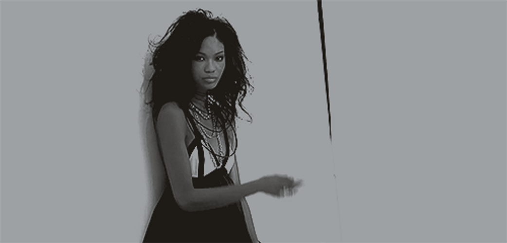 Chanel Iman Peace Lip-Pointing GIF