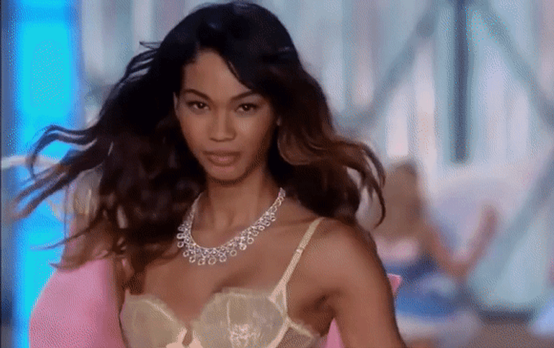 Chanel Iman Victoria Secret Catwalk Turn GIF