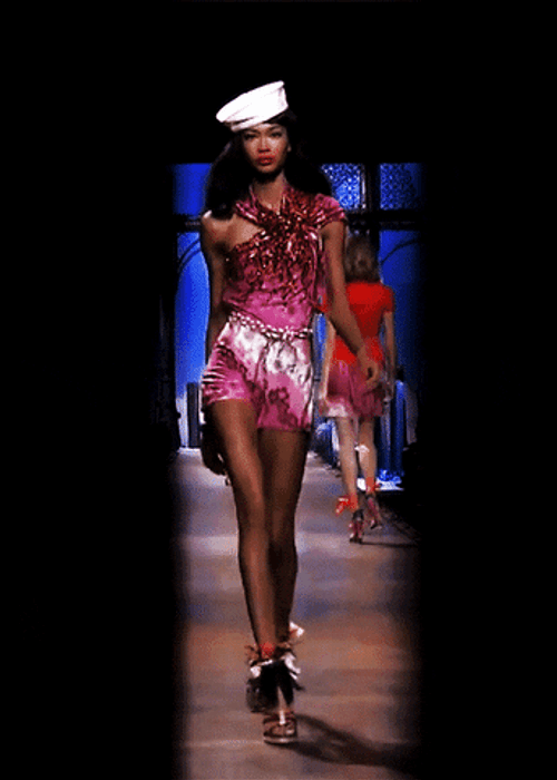 Chanel Iman Victoria Secret Model Catwalk GIF