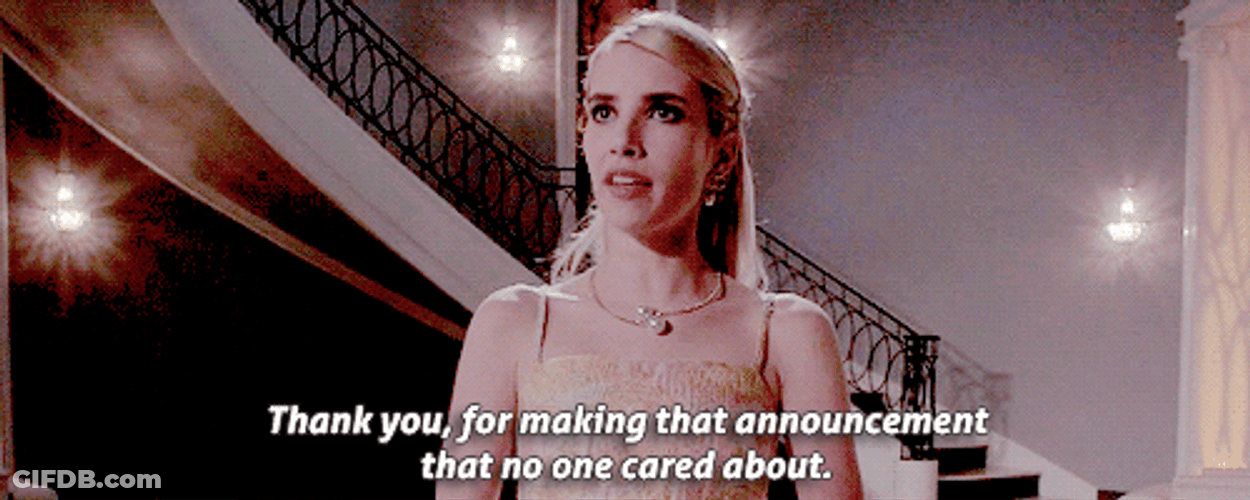 Chanel Oberlin Thanks I Hate It Announcement GIF