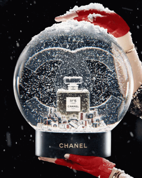 Chanel Perfume In Snow Globe GIF