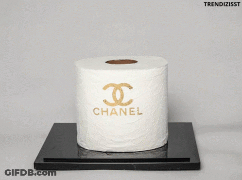 Chanel Toilet Paper In Clear Case GIF