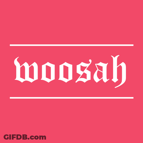 Changing Color Woosah Text GIF