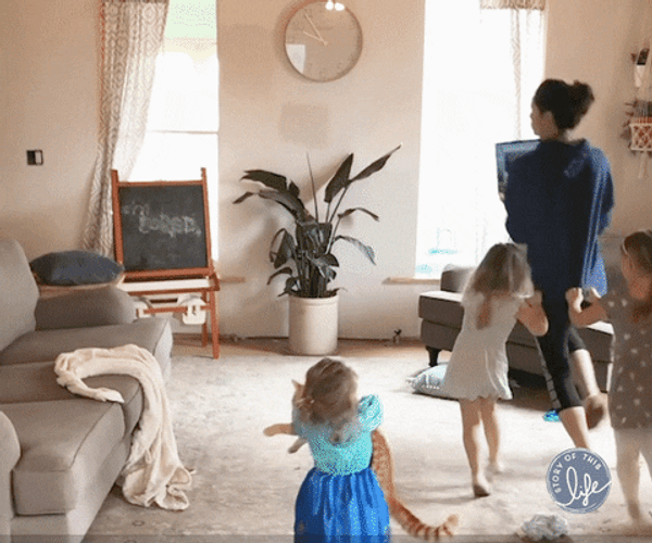 Chaos Children Running Mom Work From Home GIF