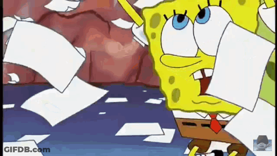 Chaos Fire Office Paper Works SpongeBob Squarepants GIF
