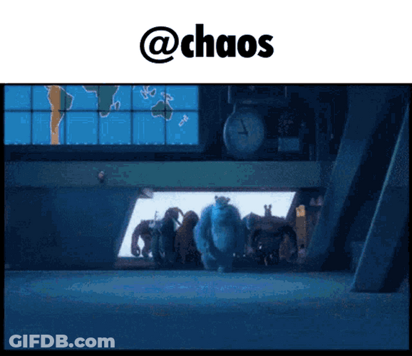 Chaos Monster Inc. Movie Walk Meme GIF