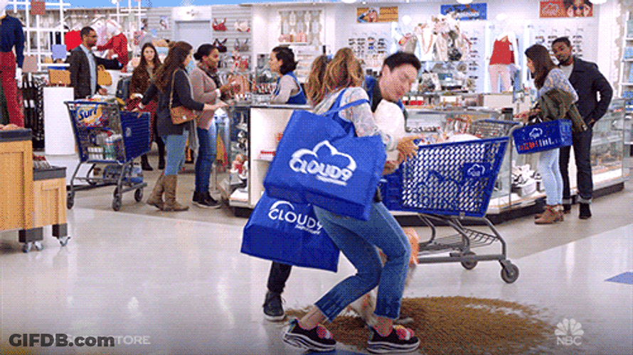 Chaos Shopping Falling Down Superstore GIF