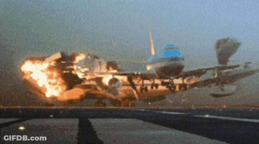 Chaotic Crash And Burn Plane GIF