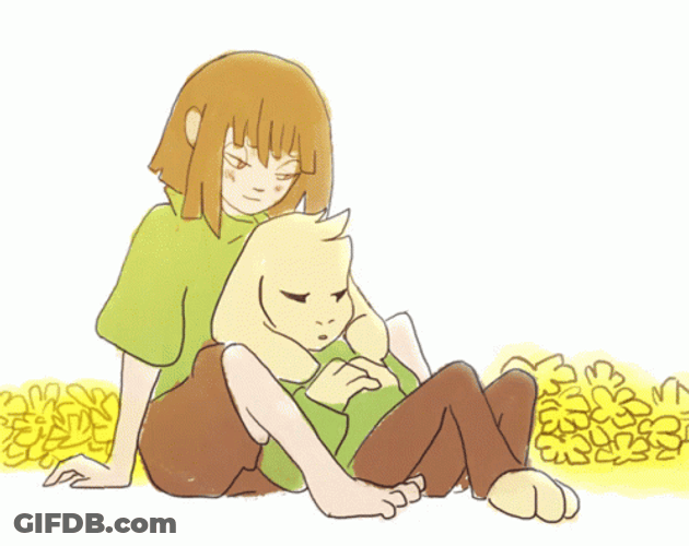 Chara And Asriel Undertale GIF