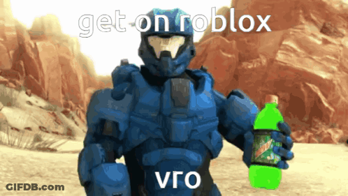 Character Holding Mountain Dew Says Get On Roblox Vro GIF