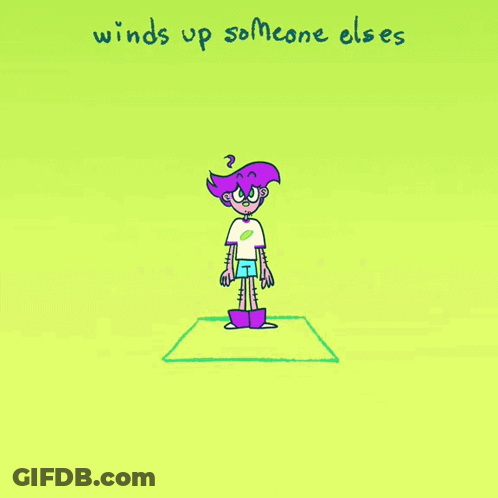 Character Holding Purple Balloon Says I'm Just Saying GIF
