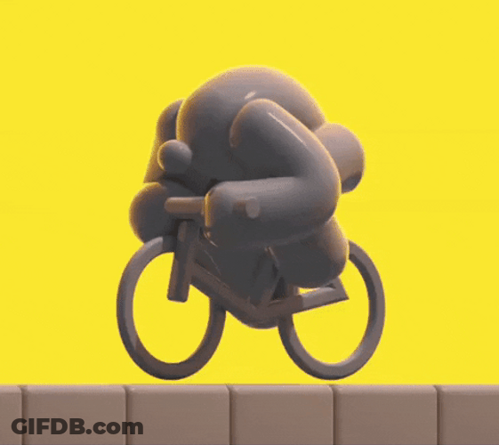 Character On Speeding Bicycle GIF