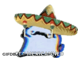 Character With Sombrero And Mustache Says Get Mexicanned GIF
