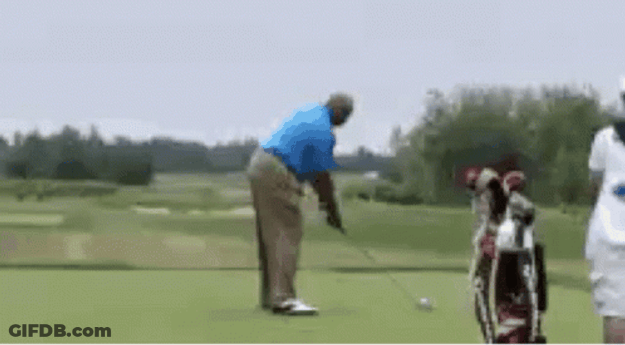 Charles Barkley Golf Swing Hits The Ball GIF
