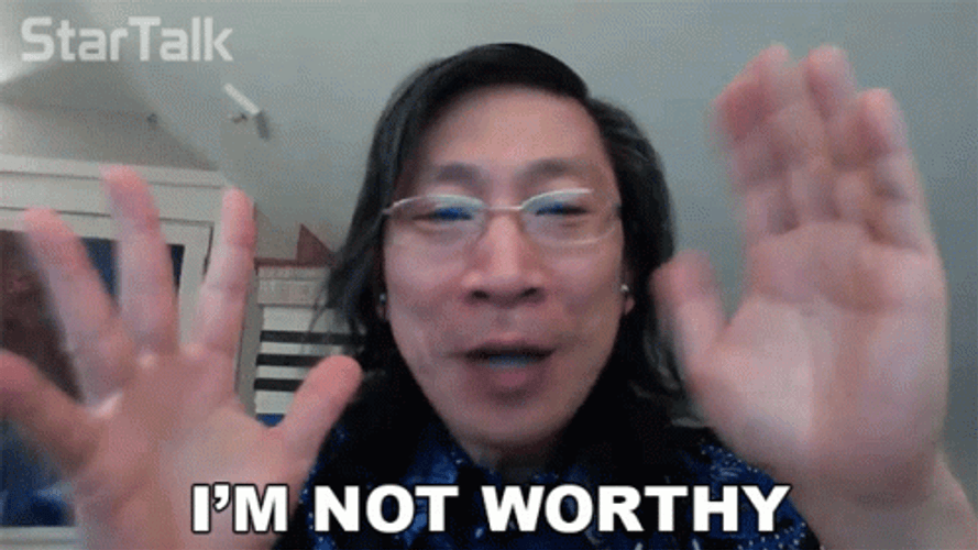 Charles Liu I'm Not Worthy GIF