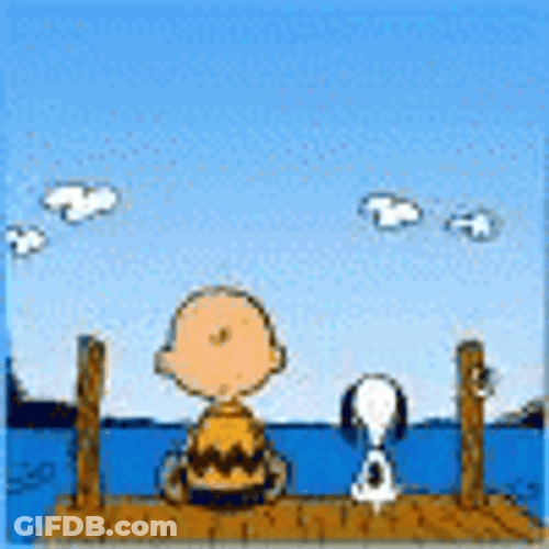 Charlie Brown And Snoopy Hanging Around GIF