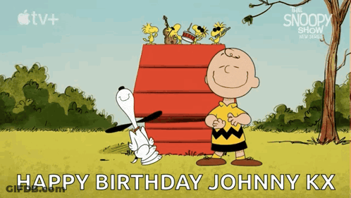 Charlie Brown And Snoopy Happy Birthday Johnny Kx GIF
