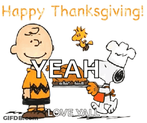 Charlie Brown And Snoopy Saying Happy Thanksgiving GIF
