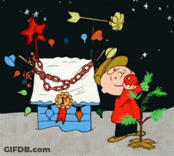 Charlie Brown Christmas Lights GIF
