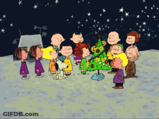 Charlie Brown Christmas Singing Choir GIF