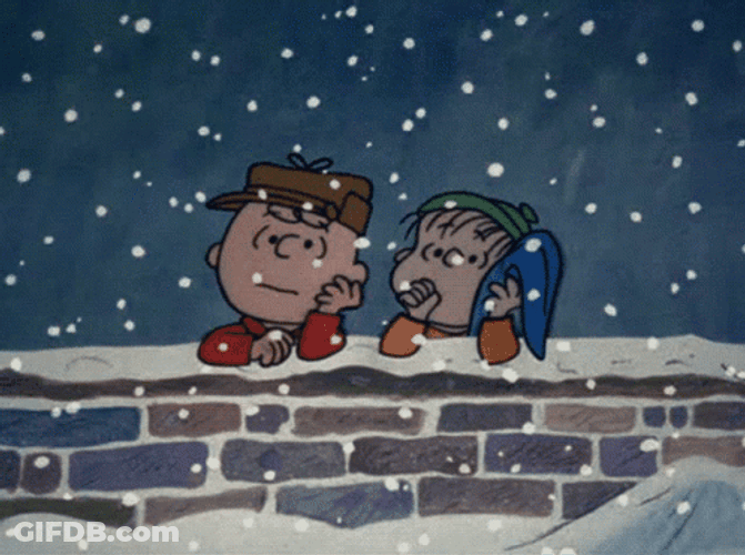 Charlie Brown Christmas Wall Snow GIF