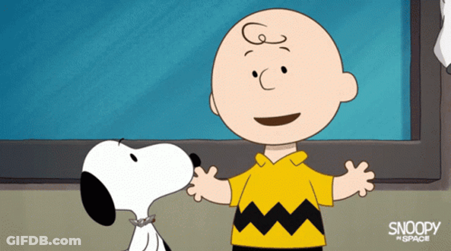 Charlie Brown Hugging Snoopy GIF