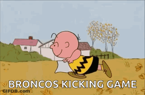 Charlie Brown Kicking Ball Broncos Kicking Game GIF