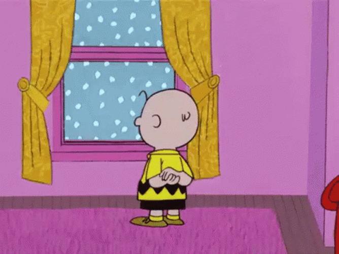 Charlie Brown Looking Out The Window GIF