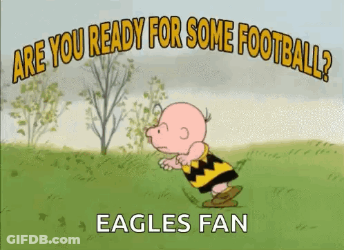 Charlie Brown Running Are You Ready For Some Football? Eagles Fan GIF