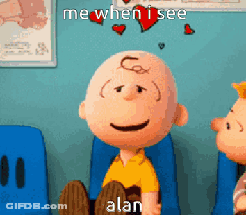 Charlie Brown Sitting With Me When I See Alan GIF
